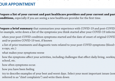 BEFORE | Preparing to Discuss Post-COVID Conditions with a Healthcare Provider