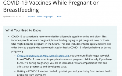 COVID-19 Vaccines While Pregnant or Breastfeeding