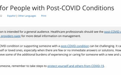 Caring for people with post-COVID conditions from the CDC