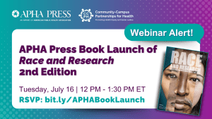 APHA Press Book Launch Webinars Event Banner