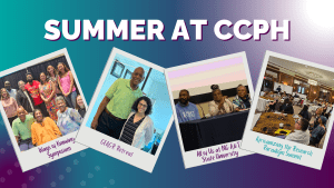 Summer at CCPH banner graphic with images from various summer events